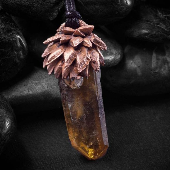 Congo Citrine Talisman Point Pendant – F